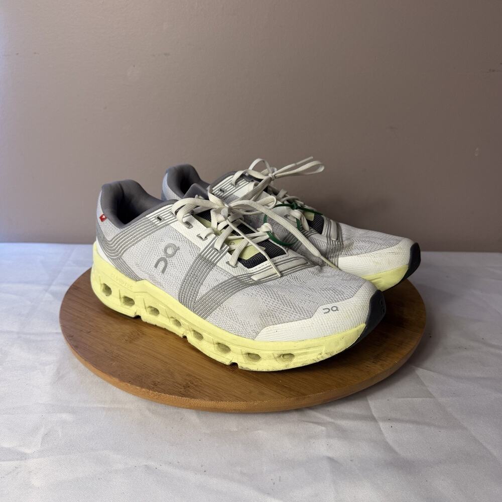 On CloudGo Running Shoes White Yellow Gray Sneakers Womens Size 10.5